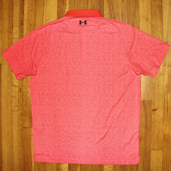 Under Armour UA Iso-Chill Heather Golf Polo Mens M Radio Red - Picture 4 of 5